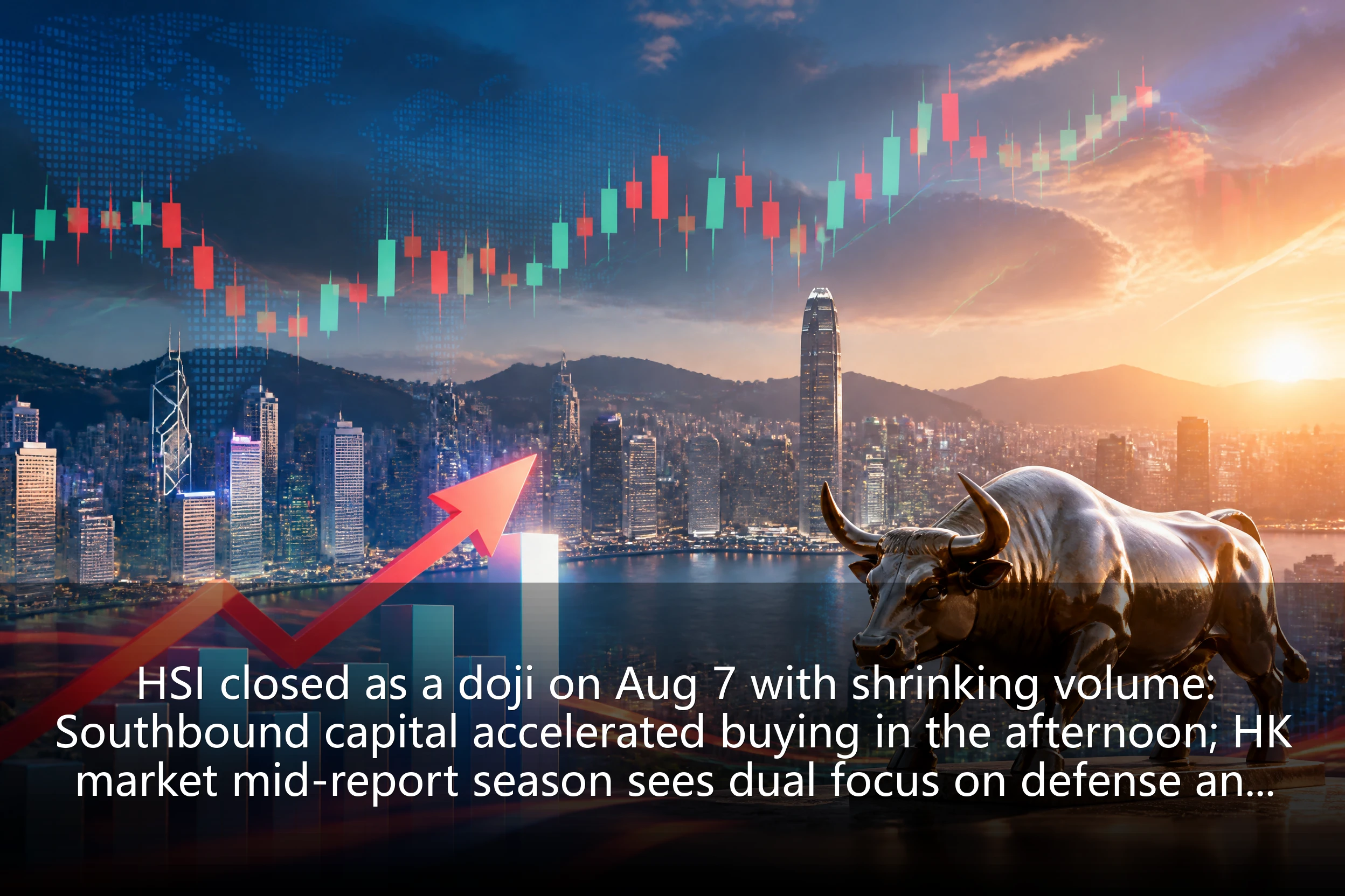 HSI closed as a doji on Aug 7 with shrinking volume: Southbound capital accelerated buying in the afternoon; HK market mid-report season sees dual focus on defense and growth