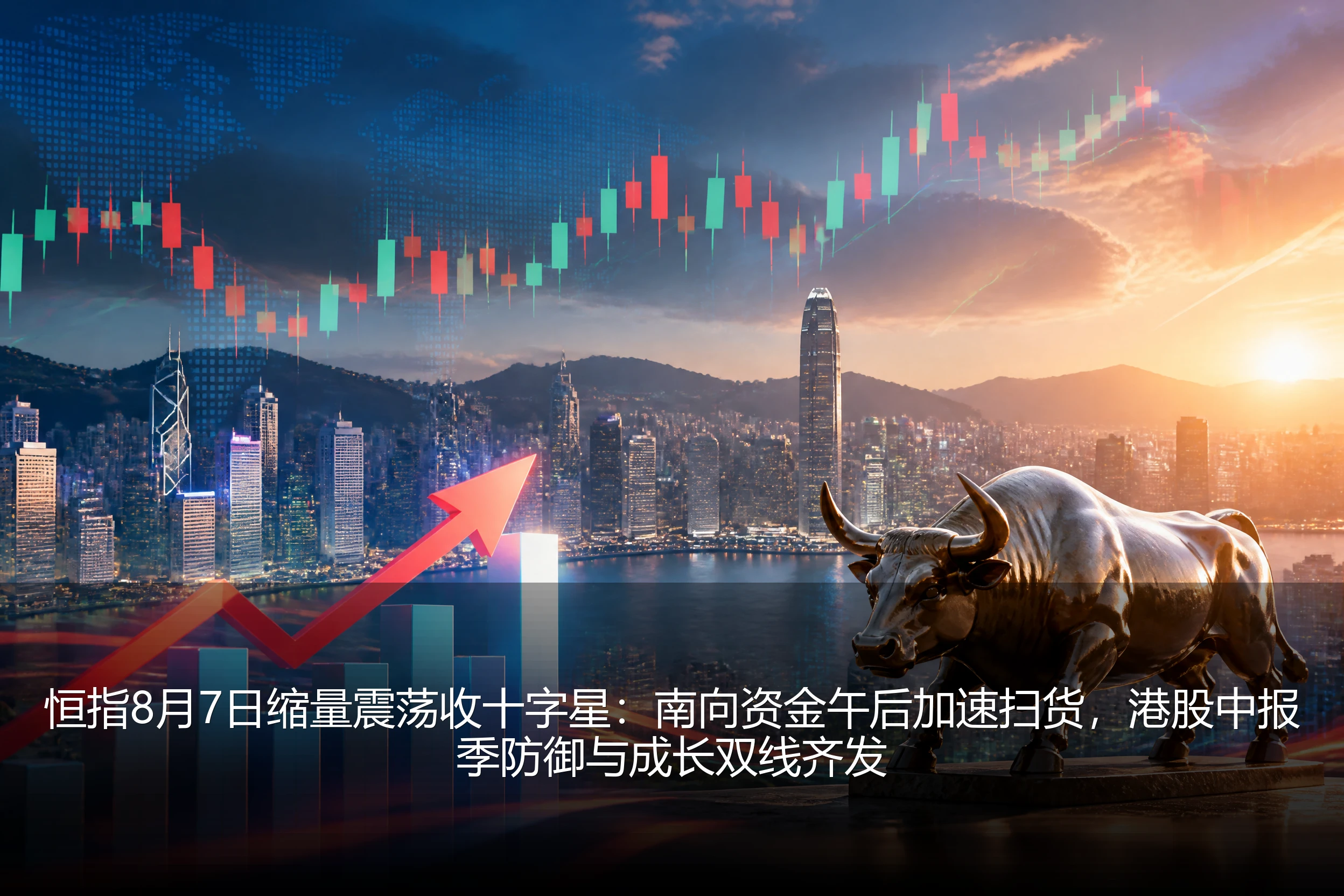 恒指8月7日缩量震荡收十字星：南向资金午后加速扫货，港股中报季防御与成长双线齐发