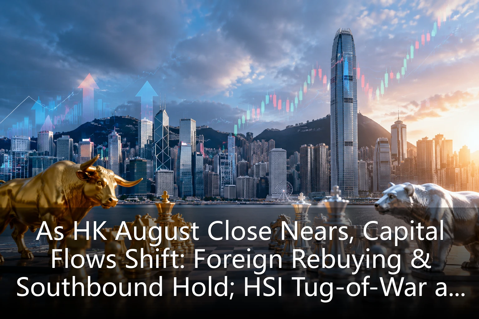As HK August Close Nears, Capital Flows Shift: Foreign Rebuying & Southbound Hold; HSI Tug-of-War at 21,800