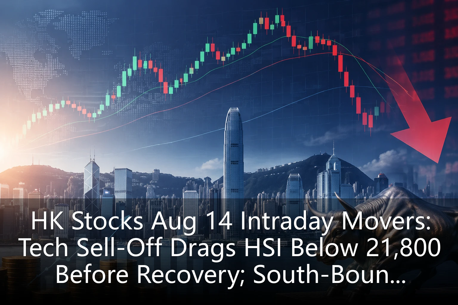 HK Stocks Aug 14 Intraday Movers: Tech Sell-Off Drags HSI Below 21,800 Before Recovery; South-Bound Inflows Top HK$2.5B