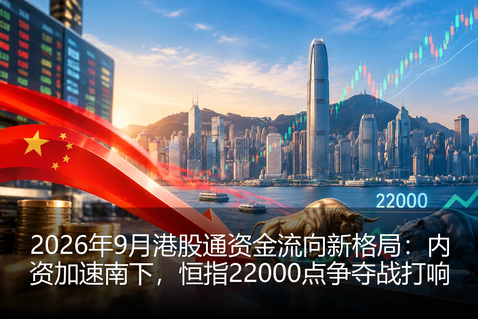 2026年9月港股通资金流向新格局:内资加速南下,恒指22000点争夺战打响